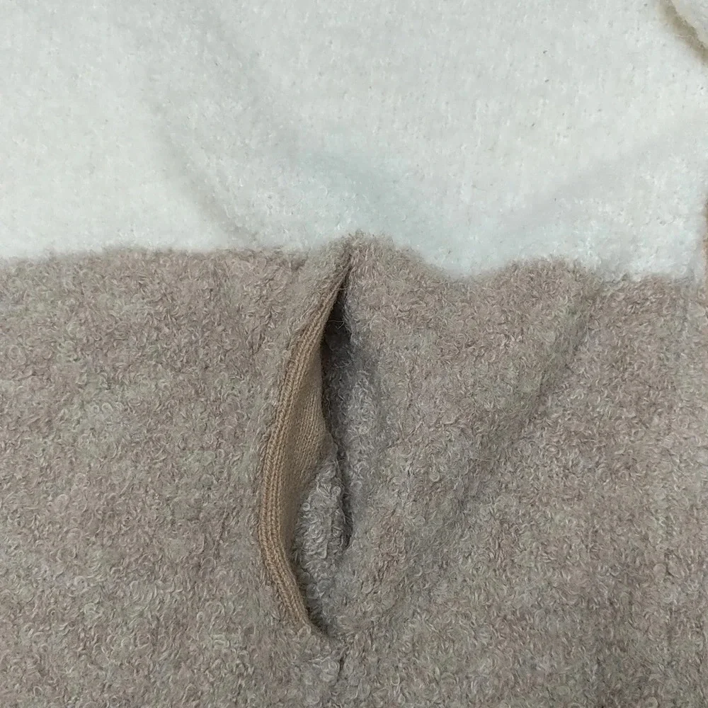 J. CREW Wool Blend Colorblock Sweater Hoodie Medium M